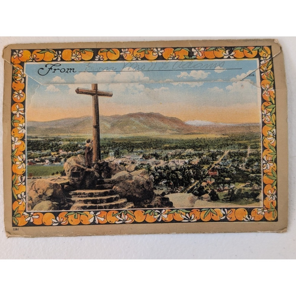 RIVERSIDE CALIFORNIA Scenic Folder Postcard Booklet 1924 Cross Mission Inn - Picture 3 of 5